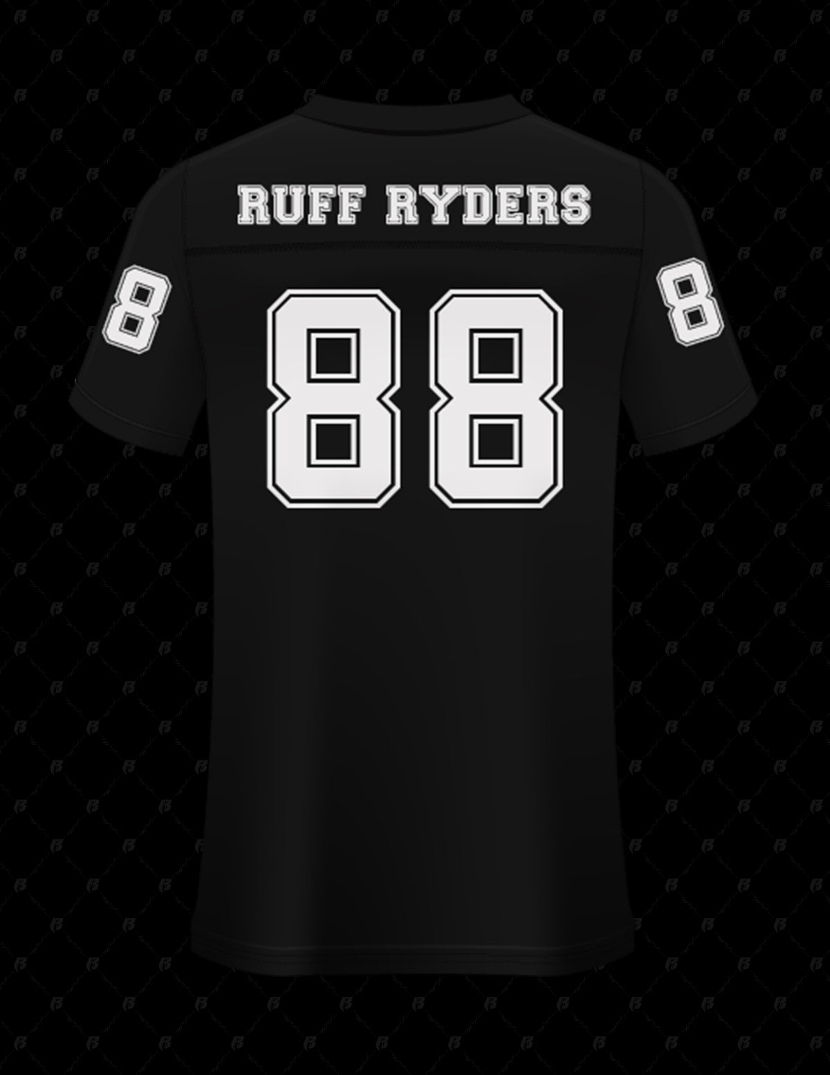 Black Ruff Ryders Reflective Football Jersey